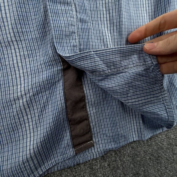 Armani Exchange Hidden Buttons Button Up Shirt Long Sleeve Blue Medium Slim Fit - Picture 12 of 16